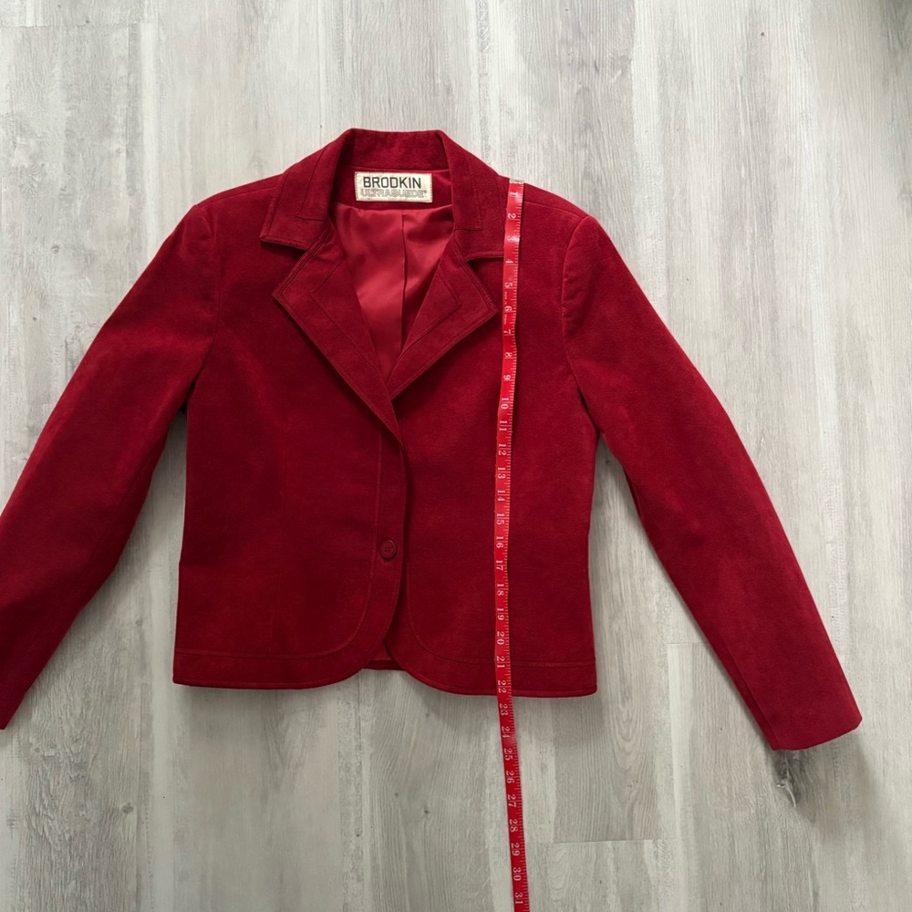 Vintage Brodkin UltraSuede Rich Red BlazerJacket Size 14 Large - Picture 13 of 13